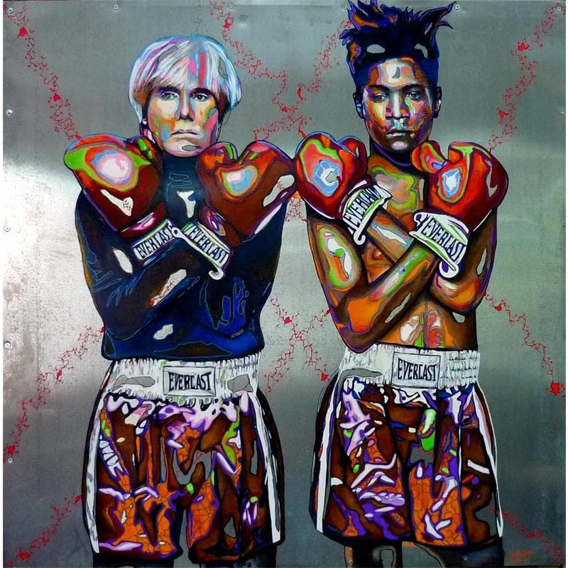 Painting Basquiat Warhol by Medeya Lemdiya | Painting