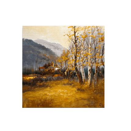 Painting Alamos en Otoño by Cabello Ruiz Jose | Painting  Oil