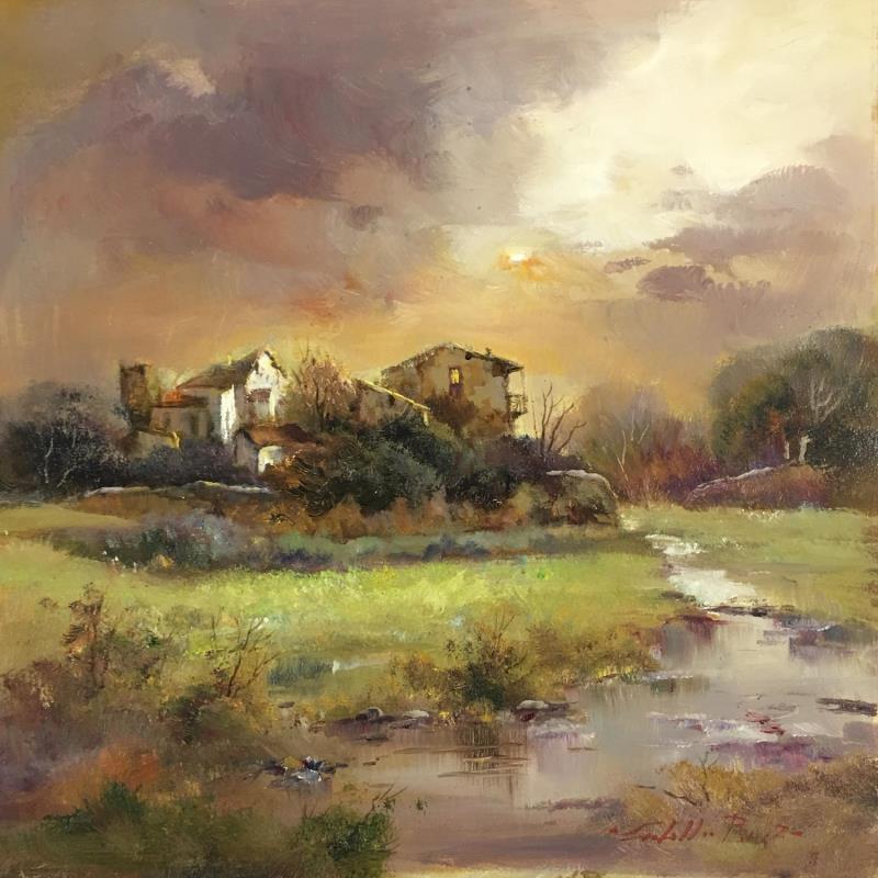 Painting Tarde de lluvia by Cabello Ruiz Jose | Painting Figurative Oil Landscapes, Nature