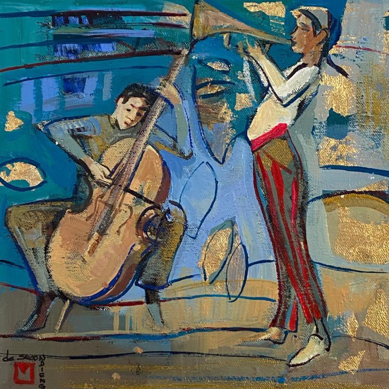 Gemälde Jazz von Machi | Gemälde Öl Acryl Tinte