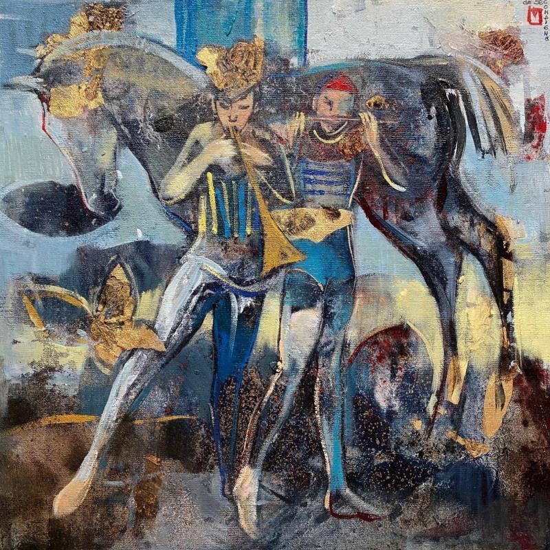 Gemälde Blues von Machi | Gemälde  Acryl, Öl, Tinte