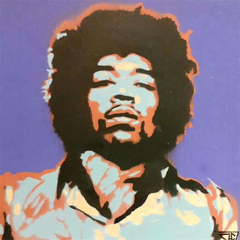 Peinture Jimmy Hendrix par G. Carta | Tableau Pop Art Mixte icones Pop