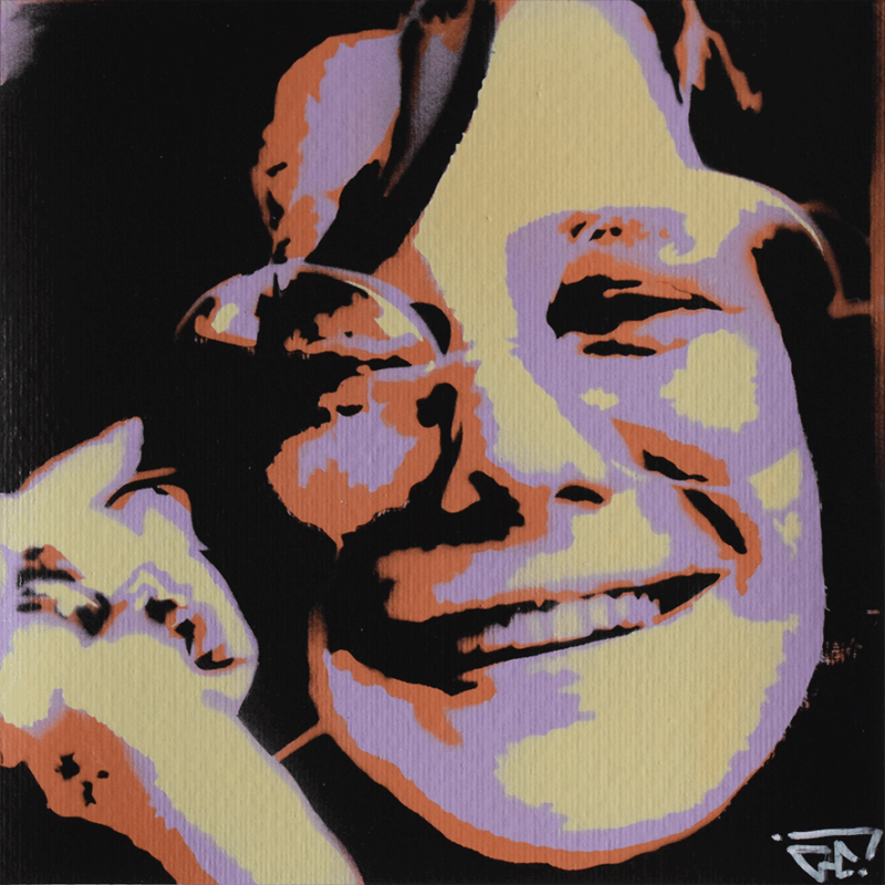 Gemälde Janis Joplin von G. Carta | Gemälde Pop-Art Pop-Ikonen Graffiti Acryl