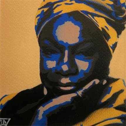 Painting Nina Simone by G. Carta | Painting Pop-art Acrylic, Graffiti Pop icons, Portrait