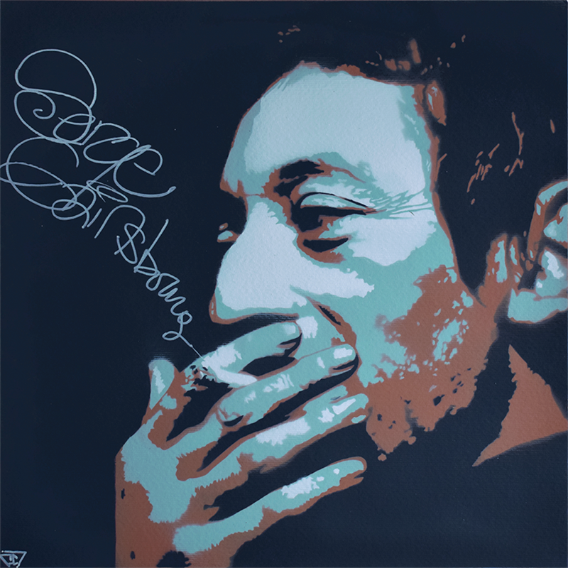 Peinture Gainsbourg par G. Carta | Tableau Pop Art Mixte Portraits