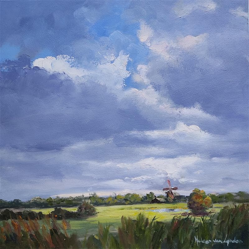 Painting Break through clouds 20LS072 by Van Lynden Heleen | Painting Figurative Oil Landscapes