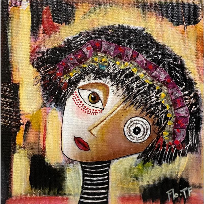 Painting Elisène by Thoirey Fourcade Florence | Painting Naive art Acrylic Life style, Pop icons