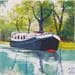 Painting Sur le Canal du Rhône au Rhin, 14 by Castel Michel | Painting Figurative Landscapes Acrylic