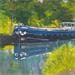 Peinture Sur le Canal du Rhône au Rhin, 10 par Castel Michel | Tableau Figuratif Paysages