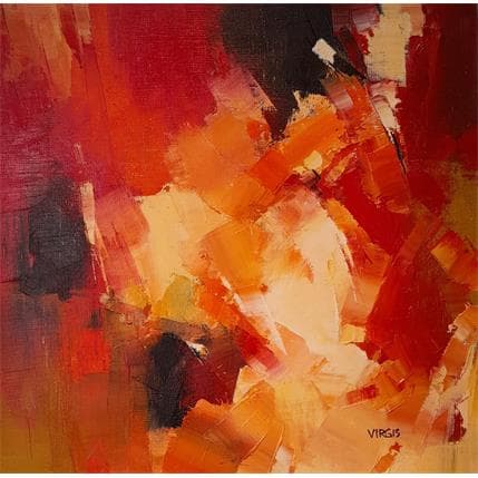 Peinture Addicted to red par Virgis | Tableau Abstrait Huile minimaliste