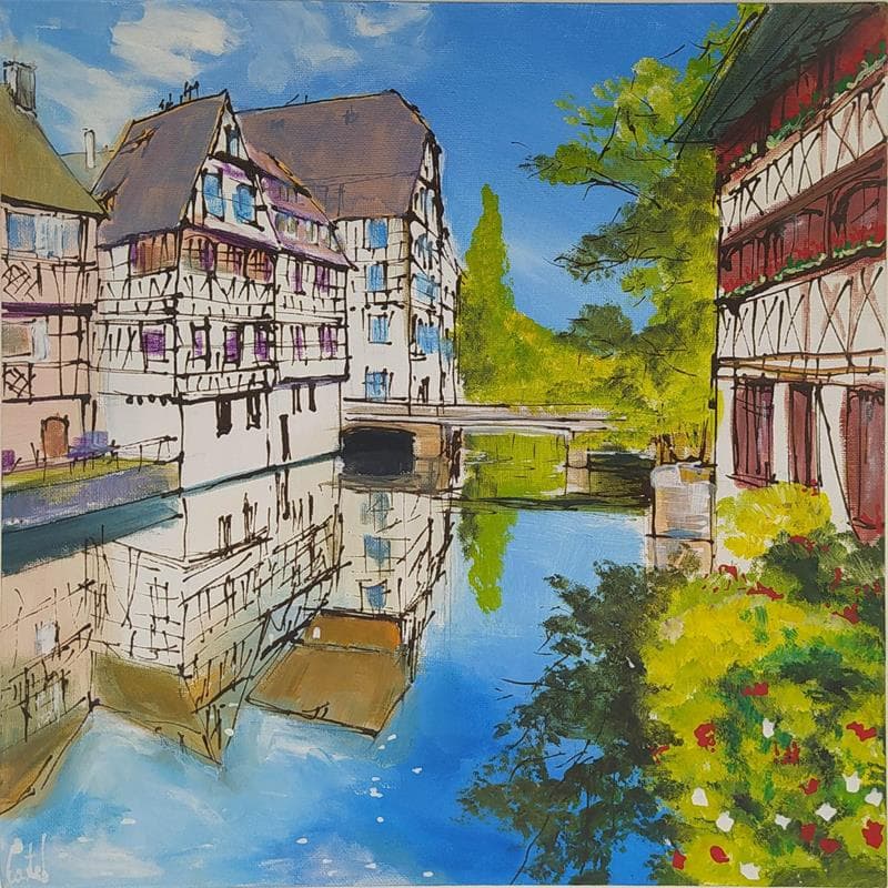 Peinture Strasbourg, Petite France, 30 par Castel Michel | Tableau Figuratif Paysages