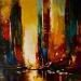 Painting CITY ON FIRE by Bond Tetiana | Painting Oil