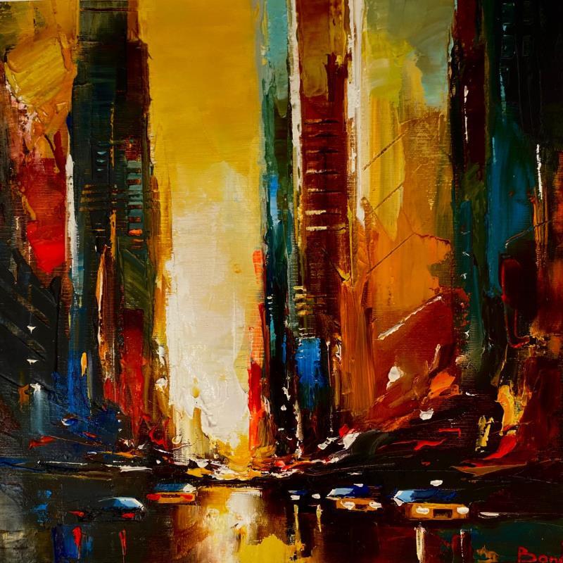 Painting CITY ON FIRE by Bond Tetiana | Painting Oil