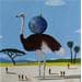 Painting Autruche et figue by Lionnet Pascal | Painting Surrealism Life style Acrylic