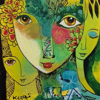 Painting La vie en vert by Ketfa Laure | Painting  Acrylic