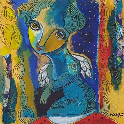 Painting Déesse des étoiles by Ketfa Laure | Painting Figurative Mixed Minimalist, Pop icons, Portrait