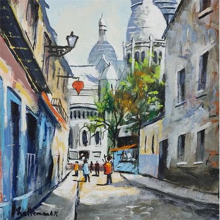Painting Le sacré coeur by Lallemand Yves | Painting Figurative Acrylic Urban
