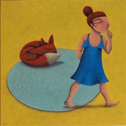 Peinture El Descans par Aguasca Sole Gemma | Tableau Illustration Acrylique animaux