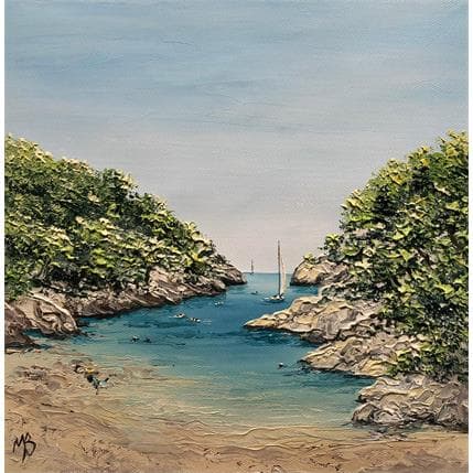 Painting Calanque de Port Pin by Blandin Magali | Painting Figurative Oil Marine