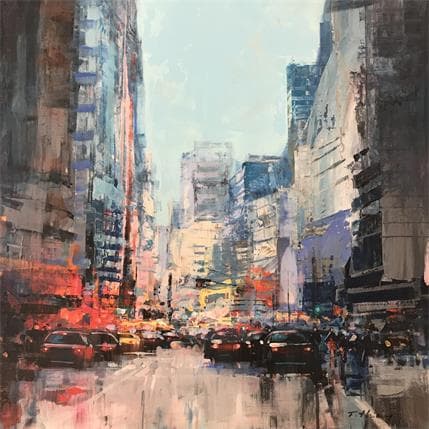 Painting Park Avenue NY by Frédéric Thiery | Painting Figurative Acrylic Landscapes, Urban