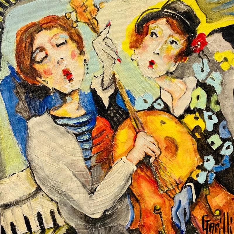 Painting Cello for ladies by Garilli Nicole | Painting