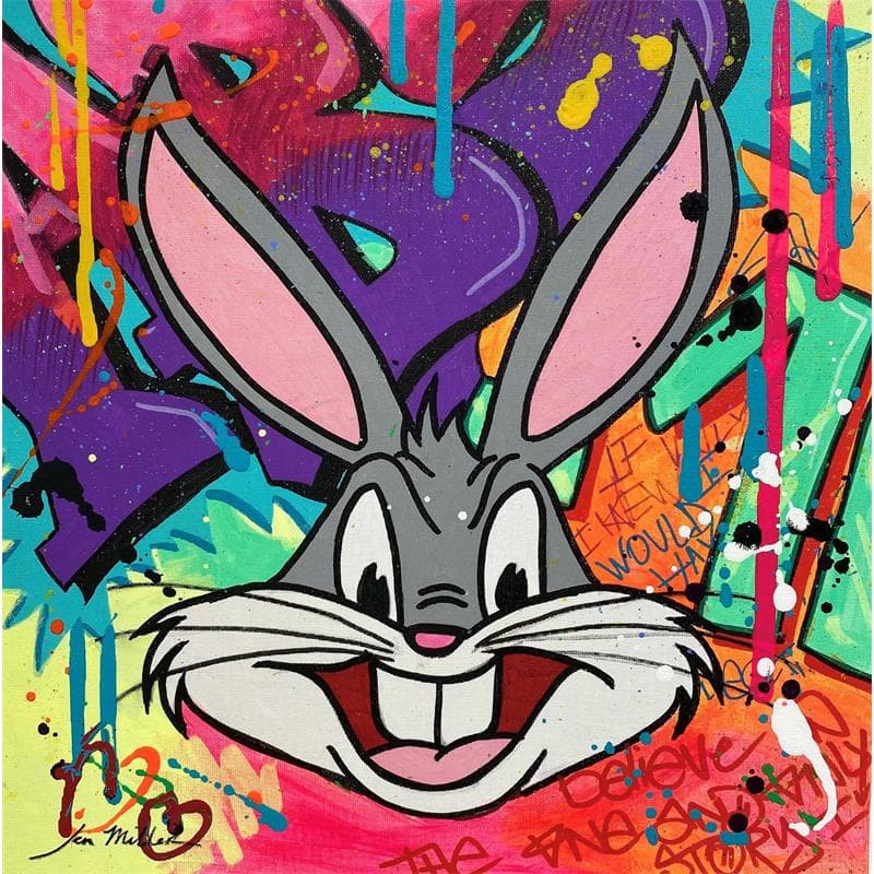 Gemälde Buzz Bunny von Miller Jen  | Gemälde Street art Pop-Ikonen