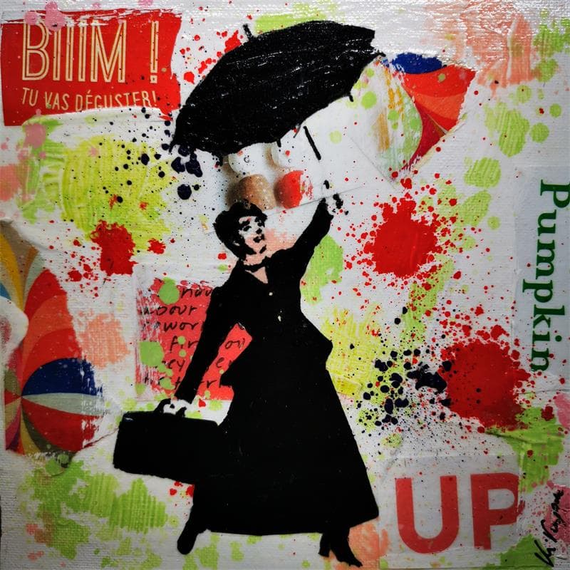 Peinture Mary Poppins par Kikayou | Tableau Pop Art Mixte icones Pop