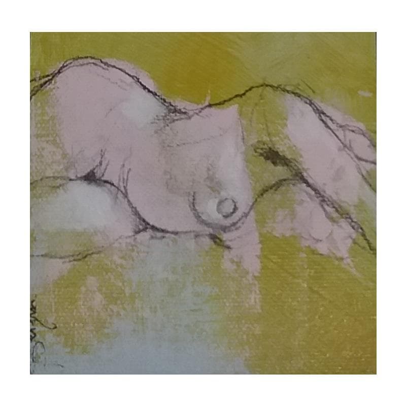 Painting Couchée by Bergues Laurent | Painting Figurative Acrylic Nude