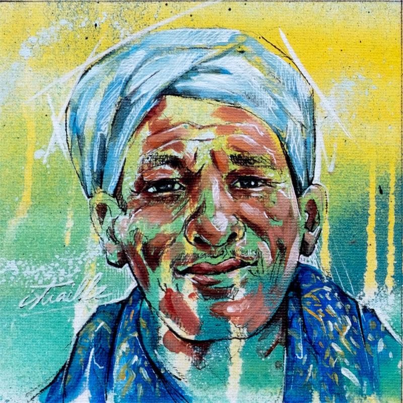 Painting Usman by Istraille | Painting Figurative Portrait Acrylic