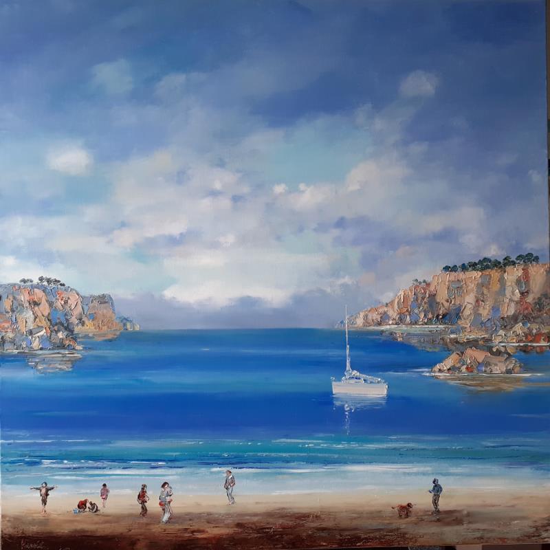 Painting Des beaux jours by Hanniet | Painting Figurative Oil Landscapes, Marine