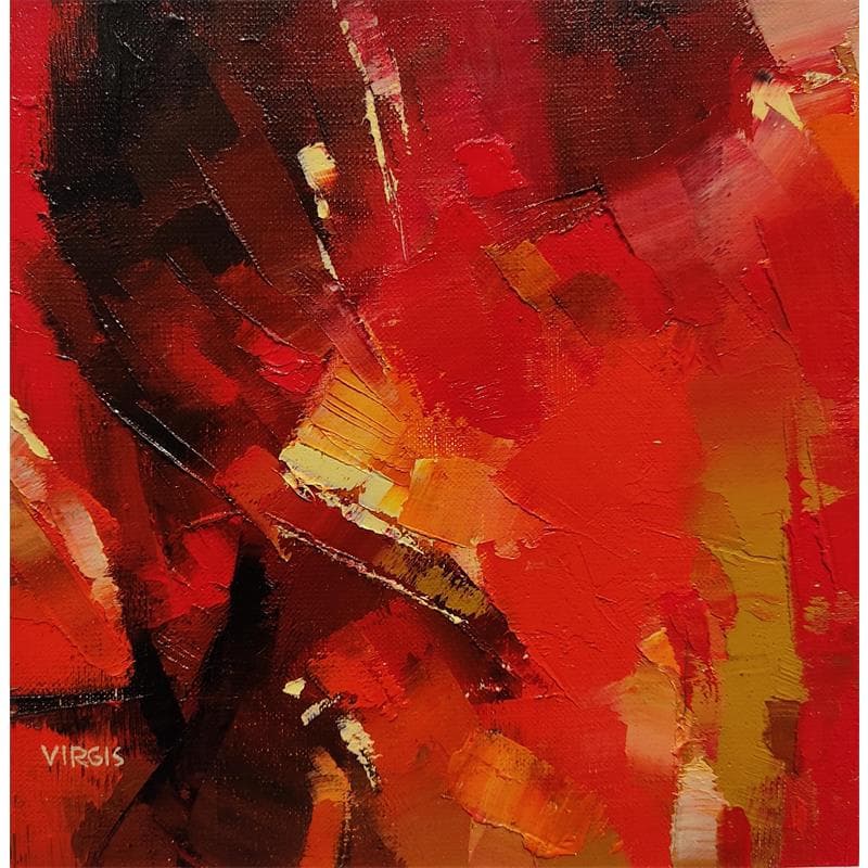 Peinture SYMPATHIE FOR THE RED par Virgis | Tableau Abstrait Huile minimaliste