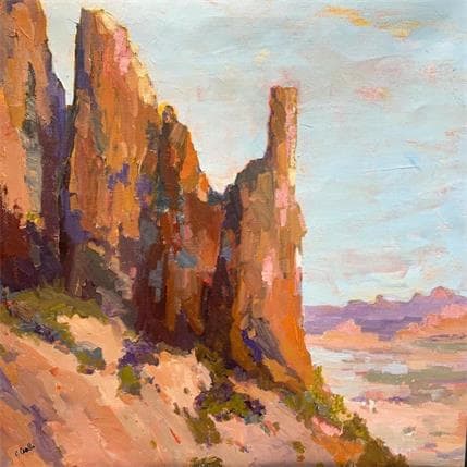 Painting Standing tall by Cindy Carrillo | Painting Figurative Oil Landscapes