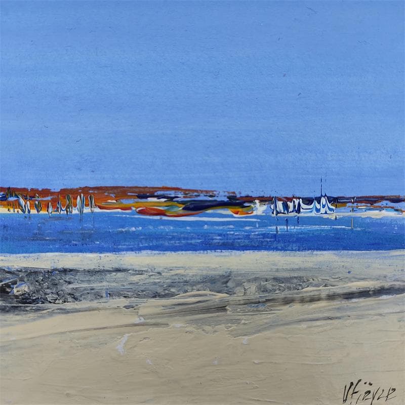 Gemälde Vue sur la baie von Fièvre Véronique | Gemälde Figurativ Marine Acryl