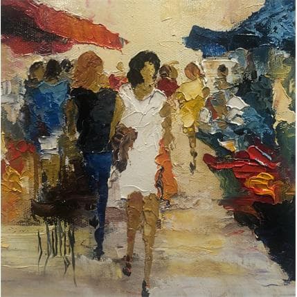 Painting Sur le marché by Dupin Dominique | Painting Figurative Oil Life style, Pop icons