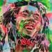 Painting Bob Marley 54 C by Cubero Nathalie | Painting Figurative Mixed Portrait