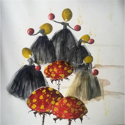 Painting La danse du frelon roux by Nai | Painting Surrealist Mixed Life style