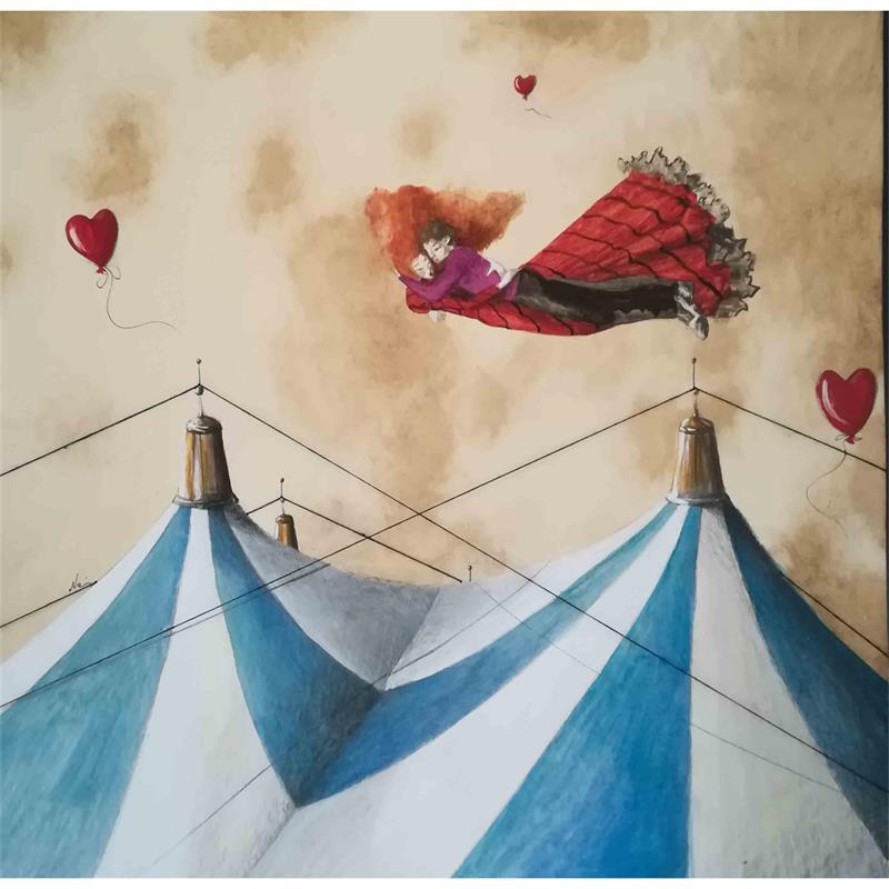 Painting Il cielo del circo sopra Berlino by Nai | Painting Surrealism Acrylic Life style