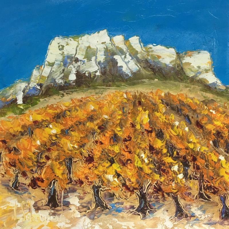Painting Vignes en Provence by Sabourin Nathalie | Painting Oil
