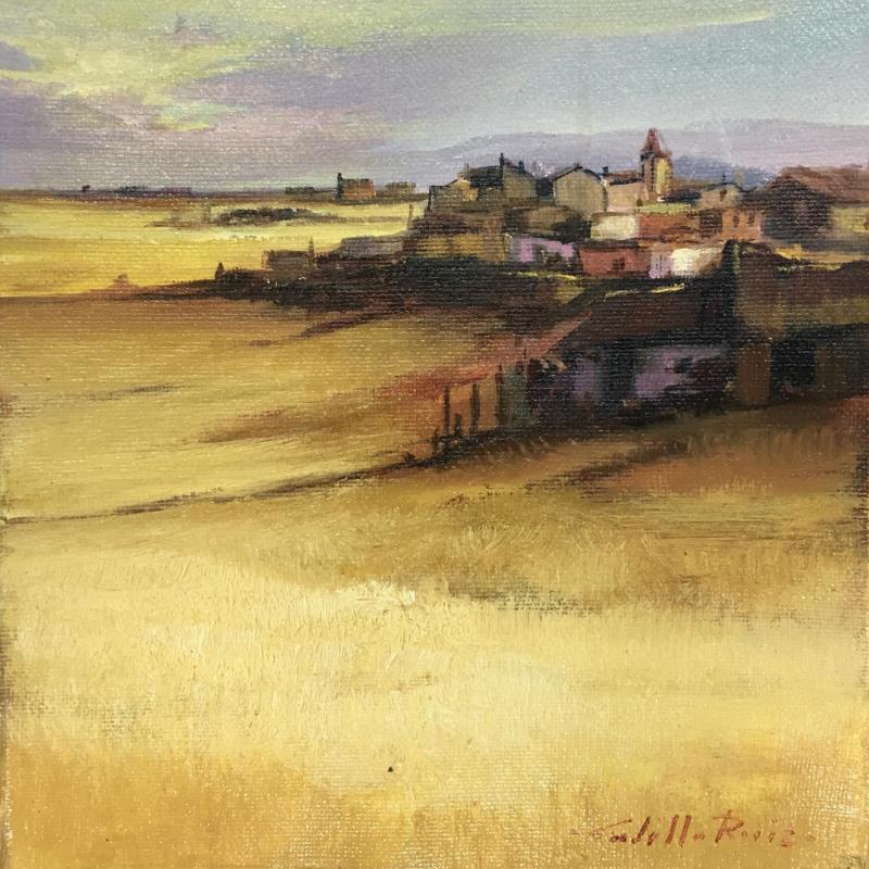 Painting Pueblo de la Alcarria by Cabello Ruiz Jose | Painting Figurative Landscapes Oil