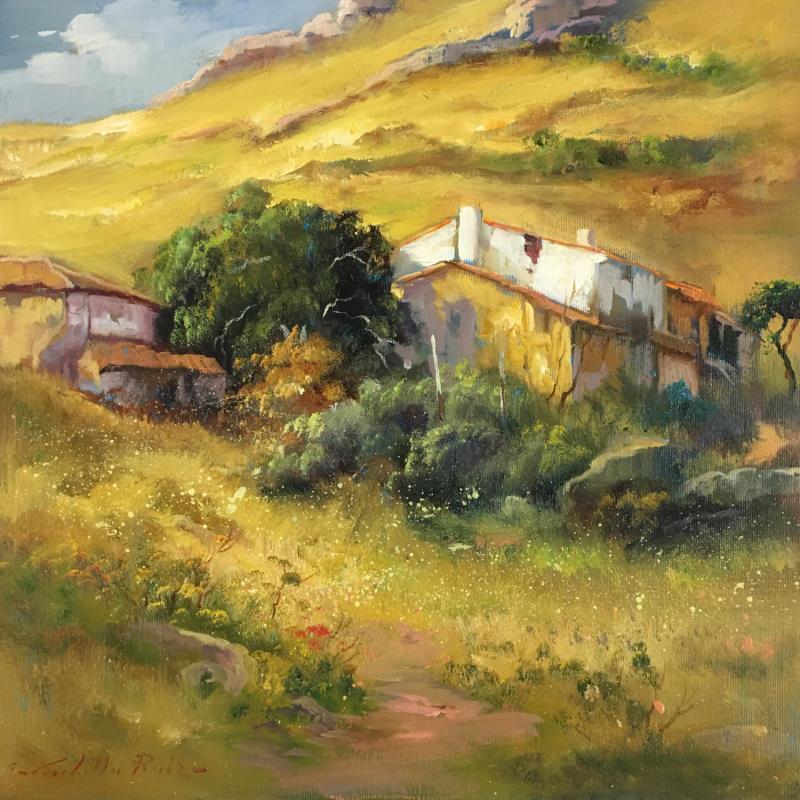 Painting Casas en la Sierra by Cabello Ruiz Jose | Painting Figurative Acrylic, Oil Landscapes
