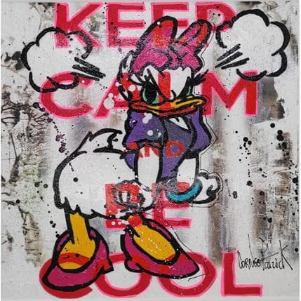 Painting Daisy keep calm and be cool by Cornée Patrick | Painting Pop art Acrylic Pop icons