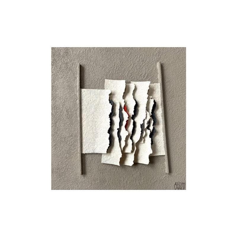Peinture Petite lueur, matin gris. par Clisson Gérard | Tableau Abstrait Mixte minimaliste