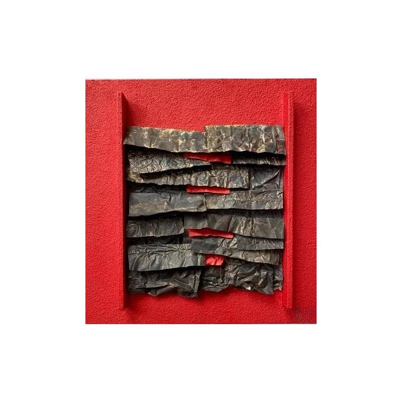 Peinture Tapis rouge par Clisson Gérard | Tableau Abstrait Mixte minimaliste