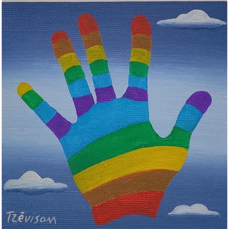 Peinture Rainbow hand par Trevisan Carlo | Tableau Surréalisme Huile