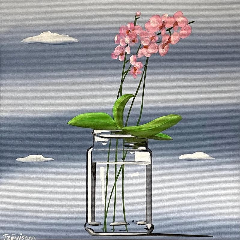 Painting Pink orchids by Trevisan Carlo | Painting Oil