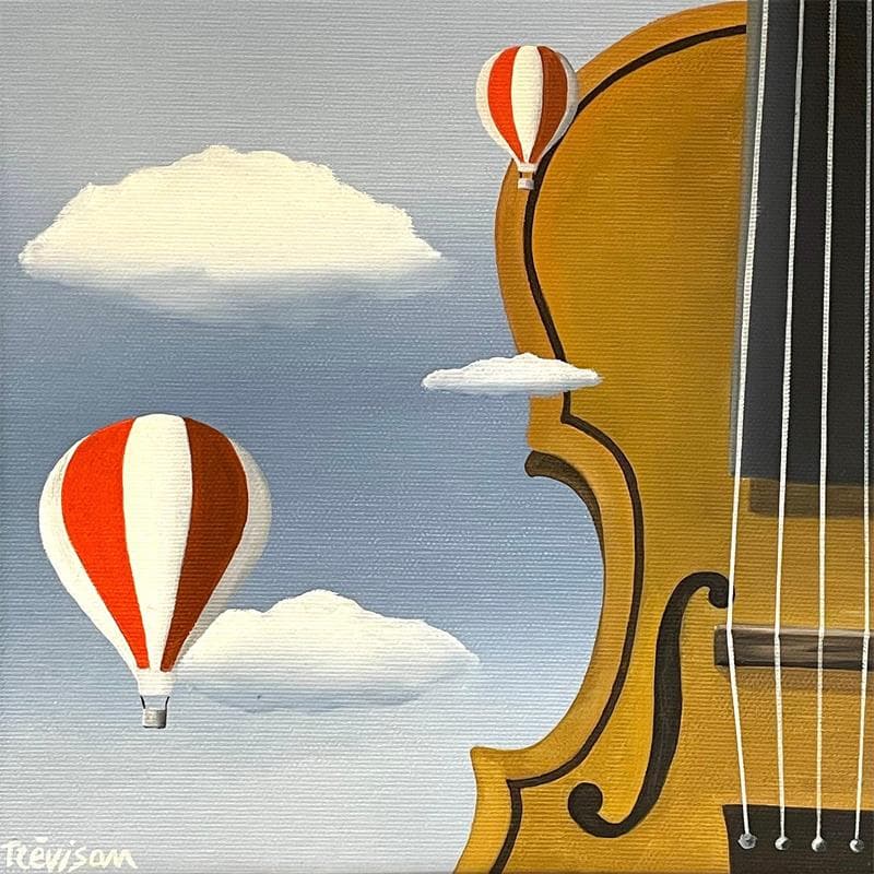 Painting Le violon by Trevisan Carlo | Painting Oil