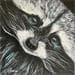 Gemälde Raccoon transformation von Croce | Gemälde Acryl