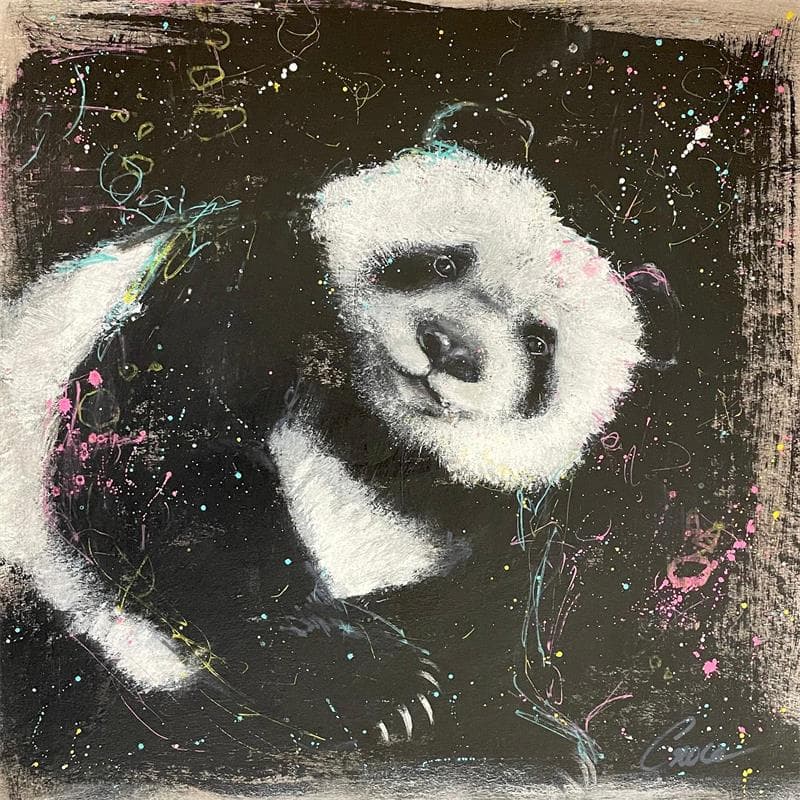 Peinture The Panda's message par Croce | Tableau Acrylique