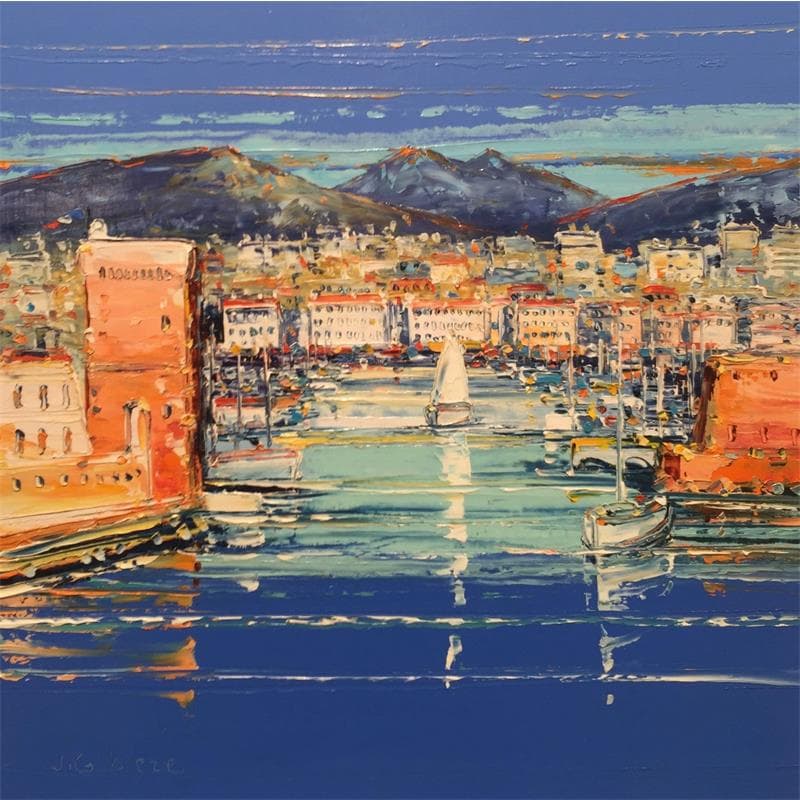 Painting Fin de journée à Marseille by Corbière Liisa | Painting Figurative Oil Landscapes