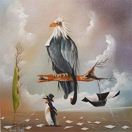 Painting L'avocat by Valot Lionel | Painting Surrealist Acrylic Animals, Life style